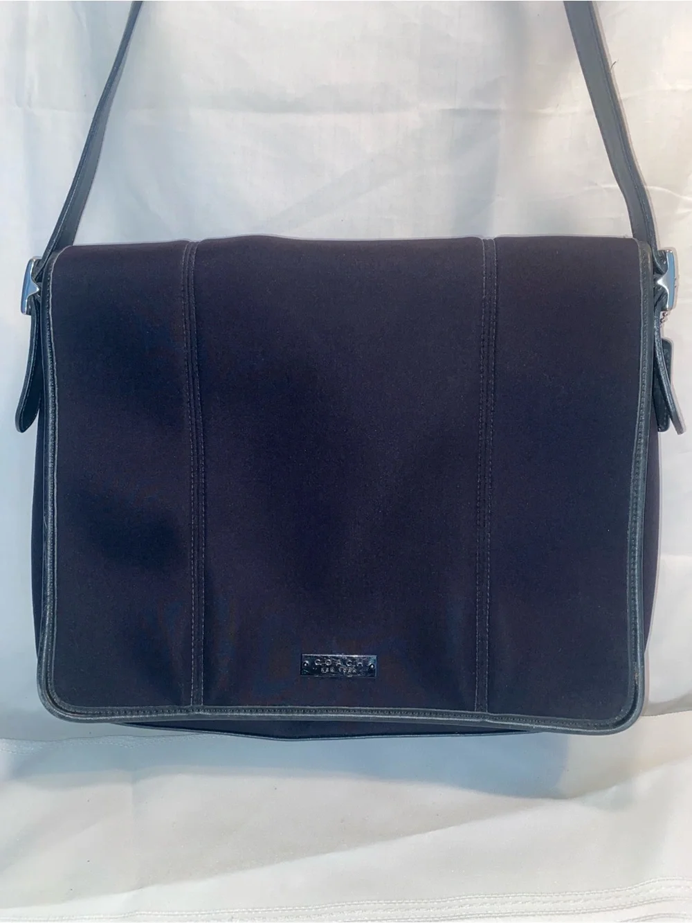 Vintage Coach Aero 1999 Black Nylon Laptop Messenger Bag